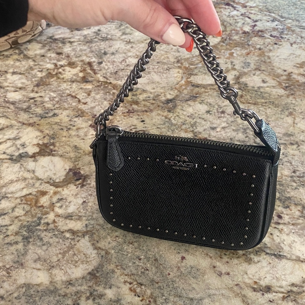Coach Black Chain Strap Mini wristlet or shoulder bag